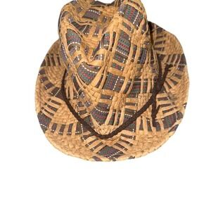 Scala Pronto Fedora Hat Multicolor Geometric Summer Casual resort vacation straw